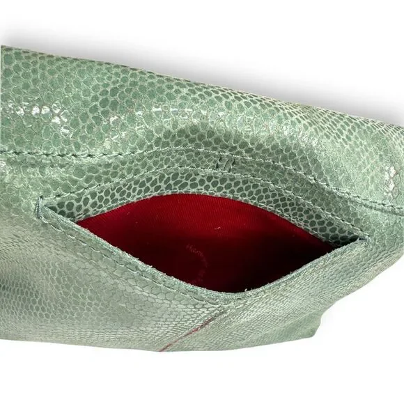 Hammitt VIP Medium Green Snakeskin Crossbody Silver Hardware - Picture 8 of 13